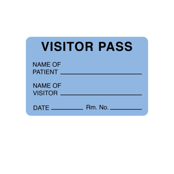 Visitor Pass - Name Of Patient/Visitor 1-15/16" x 3"